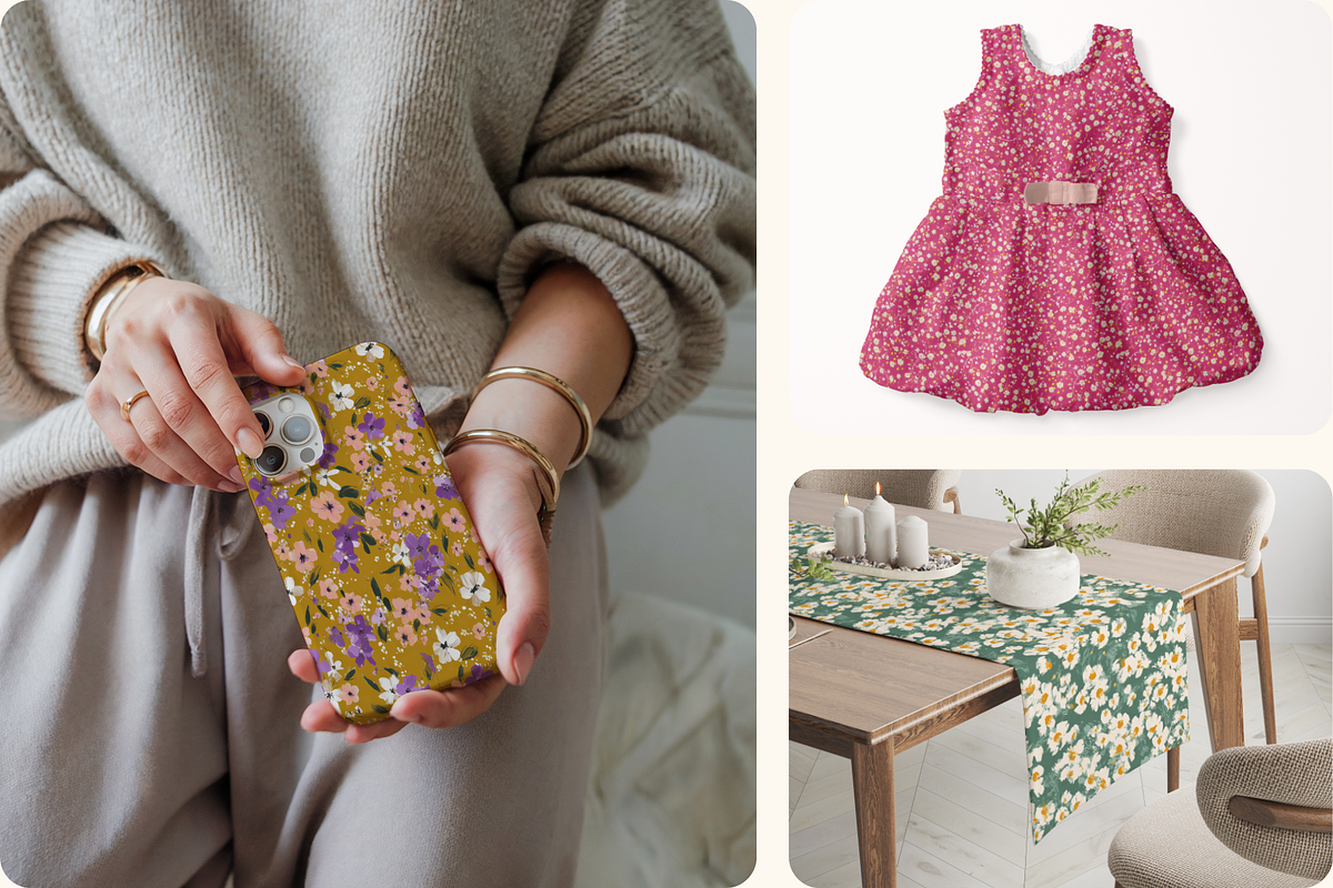 Bold Ditsy Floral Seamless Patterns, a Pattern Graphic by Ninterints (Photo 8 of 17)