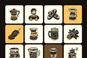 Vintage Coffee Vector Icons, a Solid Icon by Creative Stall (Thumbnail 7 of 9)