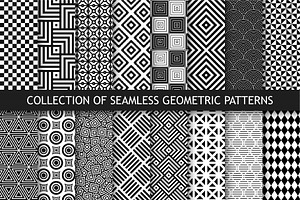 B&W seamless geometric patterns, a Pattern Graphic by ExpressShop