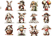 Funny Easter Lamb Bunny Clipart, an Illustration by DreamArtGraphic (Thumbnail 2 of 5)