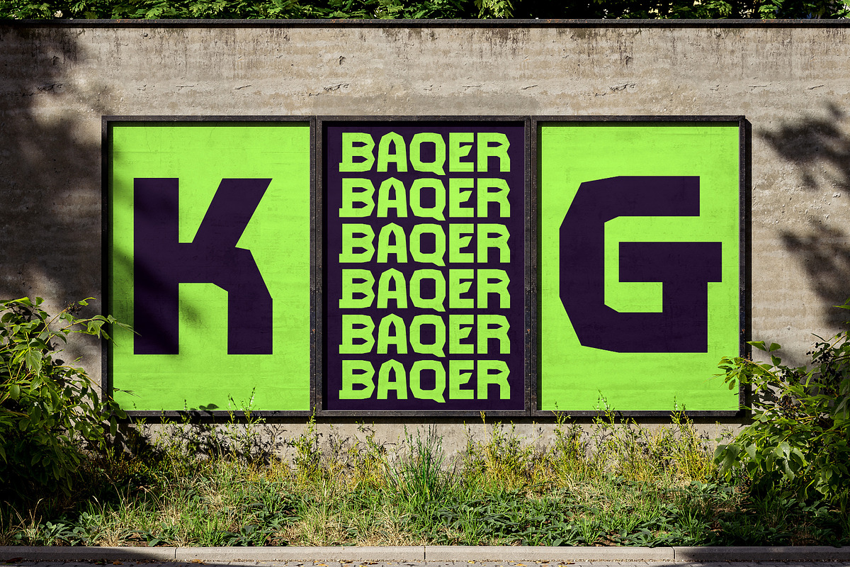 Baqer – Raw Geometry Display Font, a Sans Serif Font by ESEM (Photo 3 of 5)