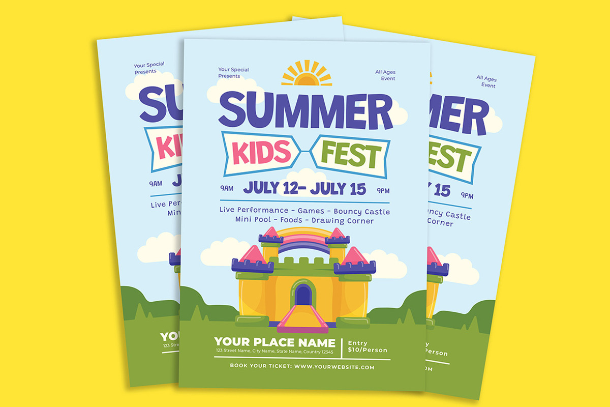 Summer Kids Festival Flyer, a Flyer Template by Gumico Studio. (Photo 3 of 3)