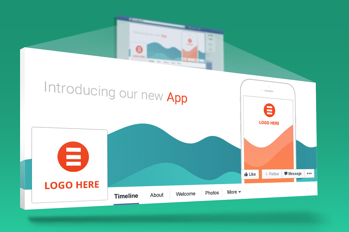 New App Facebook Page Cover, a Social Media Template by NeptuneDesign (Photo 2 of 4)