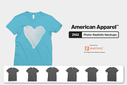 American Apparel 2102 Tee Mockups, a Shirt Mockup by Photific (Thumbnail 1 of 6)