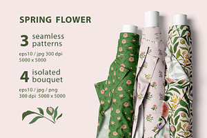 Spring Seamless Patterns & Elements