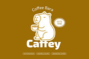 Coffee Bara Mascot Set - 6 Capybara, a Branding & Logo Template by Claymoon Lab (Thumbnail 2 of 6)