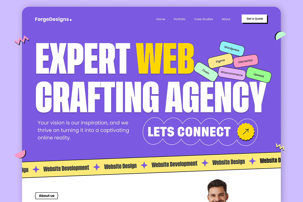 Creative Web Agency Landing Page, an UI Kit Template by nwdigitalstore (Photo 1 of 4)