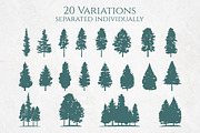 Coniferous Pine Fir Tree Set, an Illustration by jongcreative (Thumbnail 2 of 2)