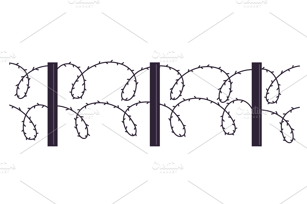 Barbed wire stretched between metal, a Texture Illustration by Vectorbuum