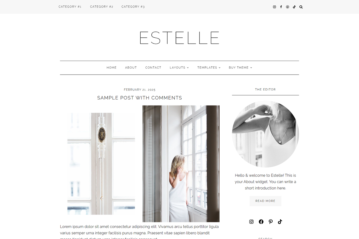 Feminine WordPress Theme | Estelle, a WordPress Template by Hello Chic Designs (Photo 1 of 2)