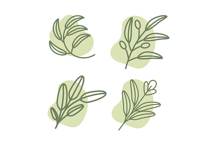 sage plant leaves line style  logo, a Branding & Logo Template by devastd