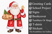 Whimsical Christmas Santa Clipart, a Seasonal Illustration by Canvas Craft (Thumbnail 3 of 10)