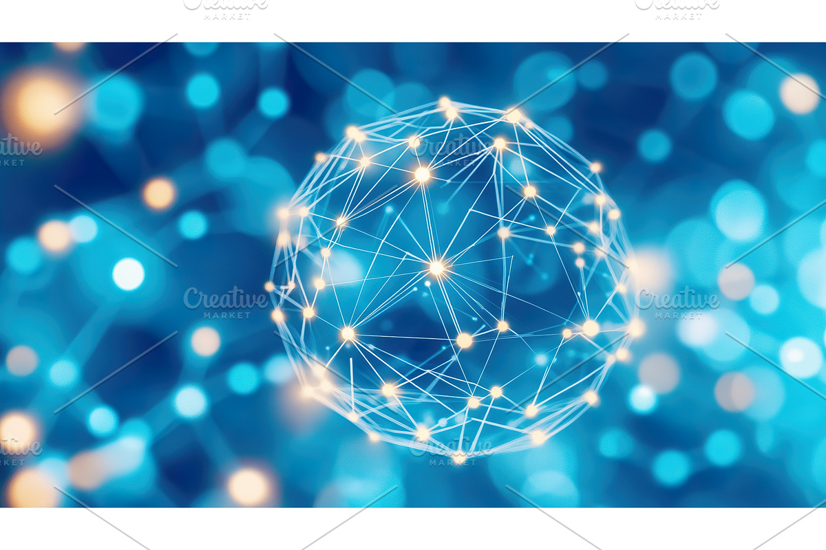 Abstract network sphere with, a Technology Illustration by Lermont51