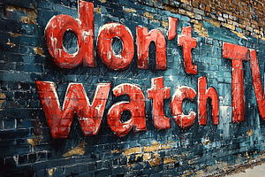 Bold Wall Graffiti With Text: Don't Watch TV Message