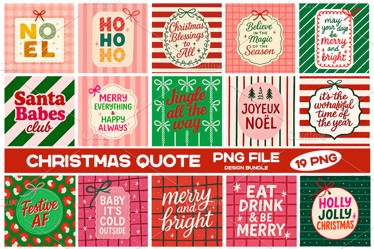 Christmas Quote PNG Bundle, an Illustration by CreationArt (Photo 1 of 20)