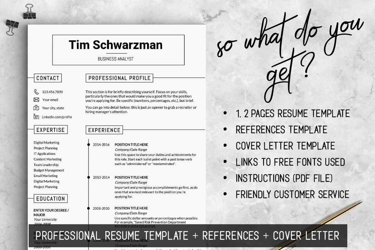 Resume Template / CV Template, a Resume Template by LevelUpResume (Photo 3 of 5)