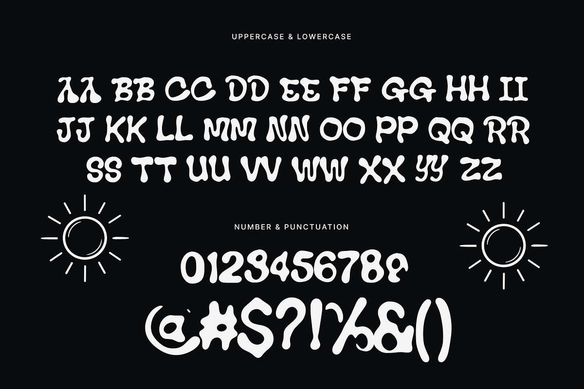 Bowe Glued - Liquid Display Typeface, a Handwritten Font by Ideal Eksis (Photo 7 of 8)
