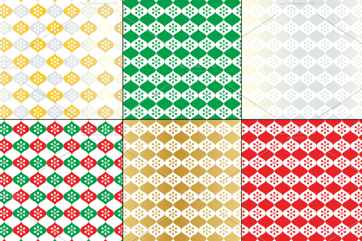 Seamless Christmas Ornament Patterns preview 4