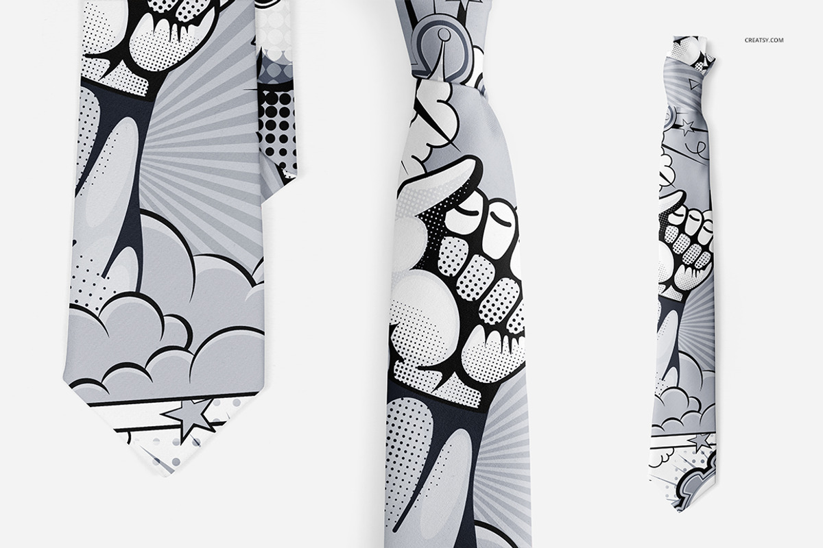 Neck Tie Mockup Set, a Shirt Mockup by creatsy4 (Photo 9 of 12)