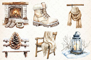 Watercolor Neutral Winter Clipart, an Illustration by Libby Wishes (Thumbnail 5 of 8)