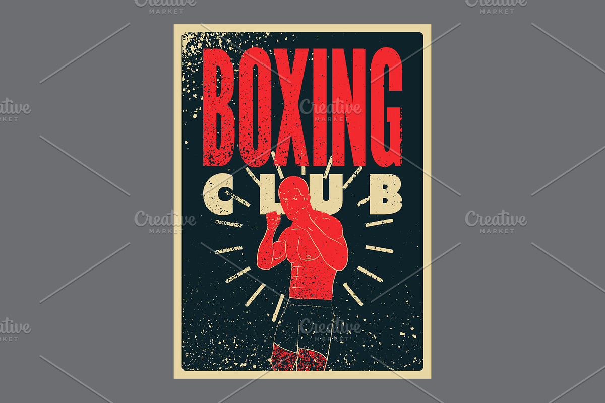 Boxing grunge vector poster set., a Sport Illustration by PoPaShop (Photo 2 of 8)