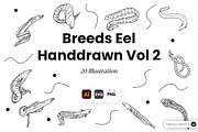 Breeds Eel Handdrawn Vol 2, an Animal Illustration by SLAB! Design (Thumbnail 1 of 3)