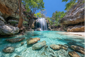 The first level of the waterfall is, an Animal Photo by ZinetroN