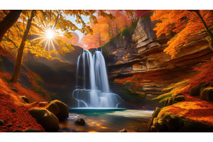 An idyllic autumn waterfall, a Beauty & Fashion Photo by Igor Tichonow