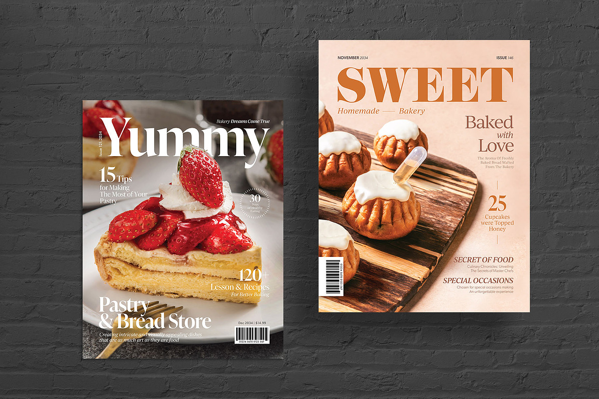 Cooking Food Magazine Cover Template, a Magazine Template by BrandPacks