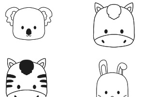 Cartoon Animal Faces Set 1 Procreate