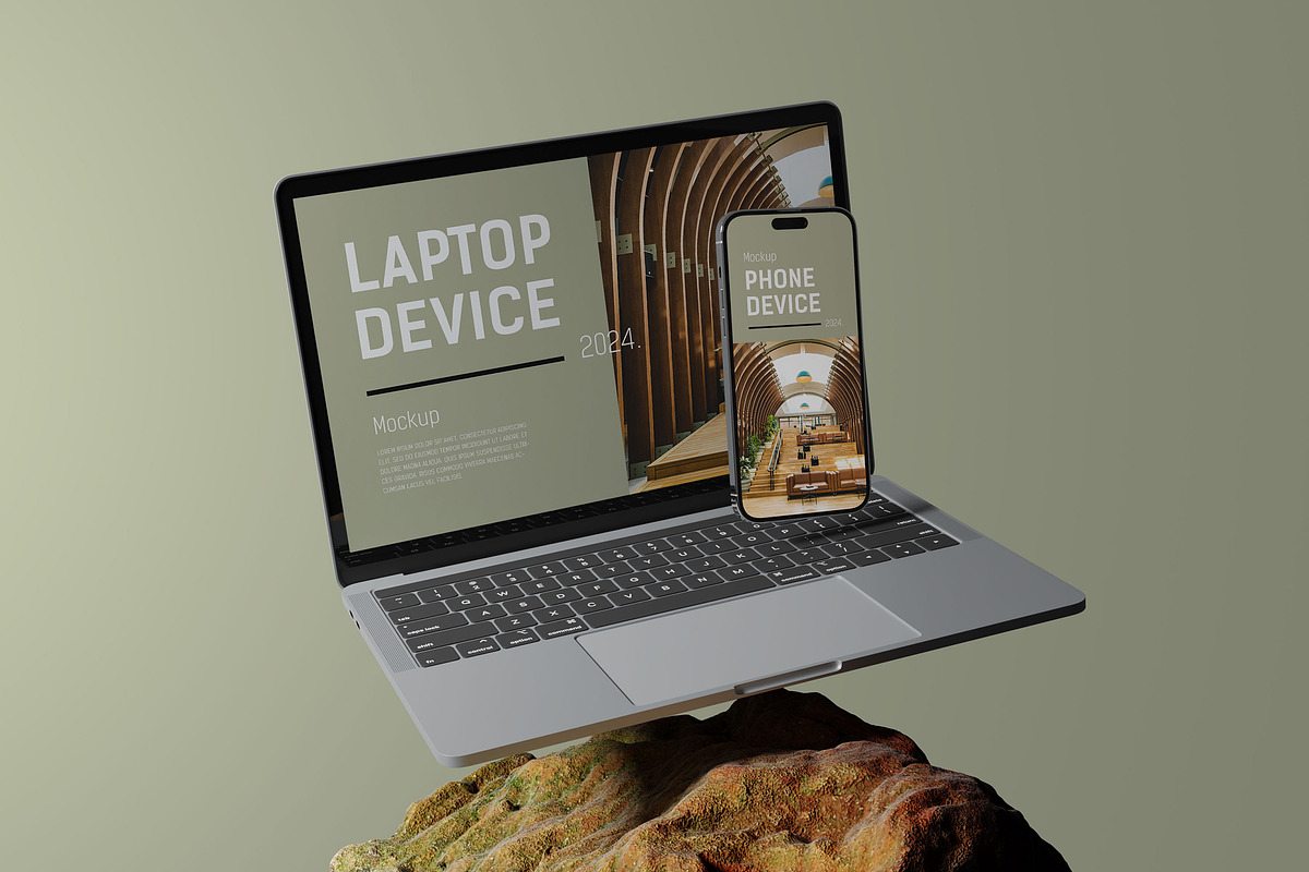 Realistic Multi Devices Mockup PSD, a Mac Mockup by MA-KING_ART (Photo 1 of 3)