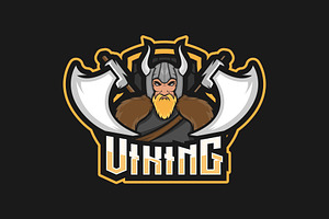 Viking Mascot Sport Logo Vector