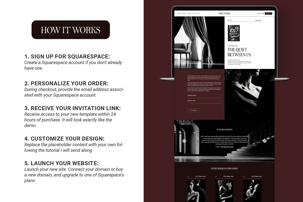 Romance Author Squarespace Website, a Squarespace Template by 3.14&Co (Photo 9 of 9)