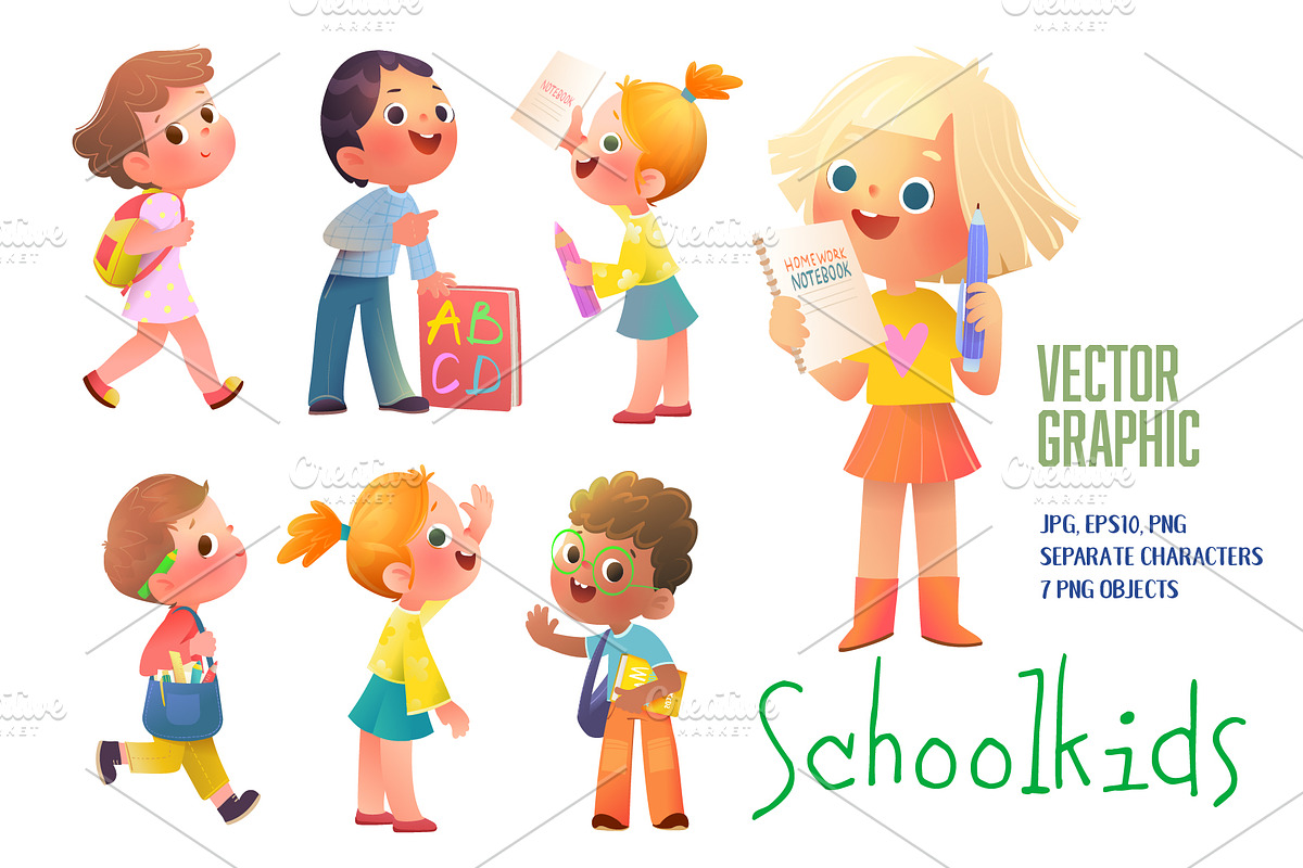 Children Characters Back to School, an Education Illustration by Popmarleo Shop