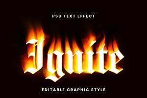 Flaming Gothic Text Effect, a Templates & Theme by studiogstock