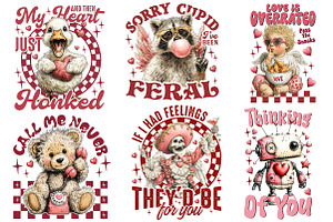 Funny Sarcastic Valentine Png Bundle, an Illustration by OK Design