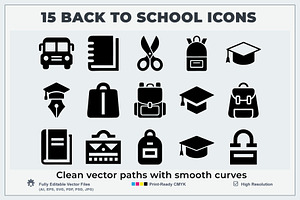 School Icons Logo, a Solid Icon by Vectorium Studio