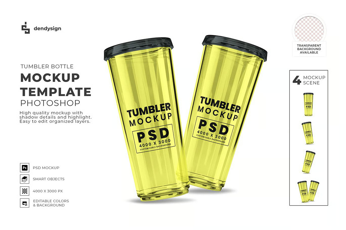 Tumbler Mockup Template, a Household Mockup by DesignRushMarket (Photo 1 of 5)