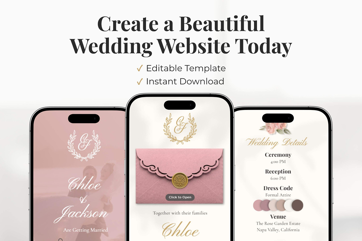 Romantic Blush Pink Wedding Website, a Landing Page Template by Everyday Perfection (Photo 13 of 13)