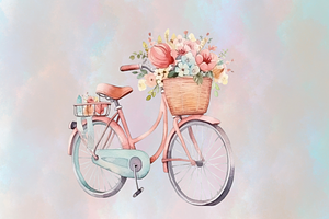 Pastel Bicycles Clipart