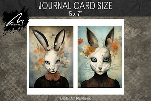 Surreal Rabbit Portrait Papers