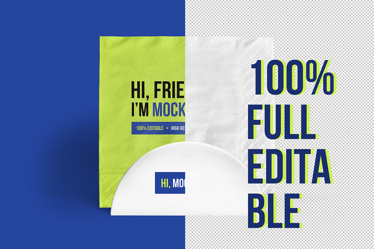 Big Paper Napkin PSD Mockups Vol2, a Product Mockup by Hi, Mock-Up! (Photo 3 of 12)