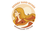 Woman's profile desert sand dunes, a Decorative Illustration by nandinigraphics (Thumbnail 2 of 3)