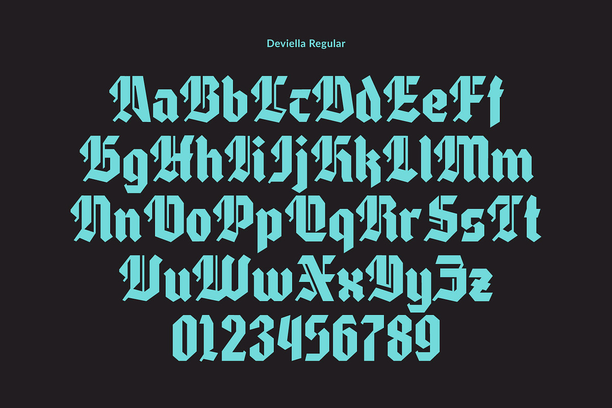 Deviella - Modern Gothic Font, a Blackletter Font by creativemedialab (Photo 8 of 10)