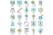 SEO Internet Marketing Icons | Aqua, an Outline Icon by Flat Icons (Thumbnail 2 of 8)