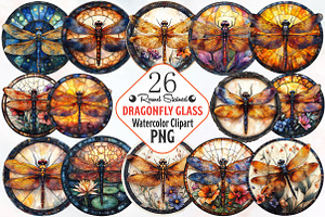 Dragonfly Stained Glass Clipart, an Illustration by RobertsArt