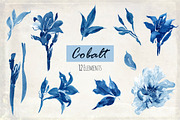 Cobalt Blue. Floral set, an Illustration by Irina Dolgikh (Thumbnail 7 of 9)