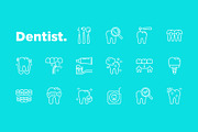 Dentist  | 16 Thin Line Icons Set, an Outline Icon by Alex Blogoodf (Thumbnail 6 of 15)