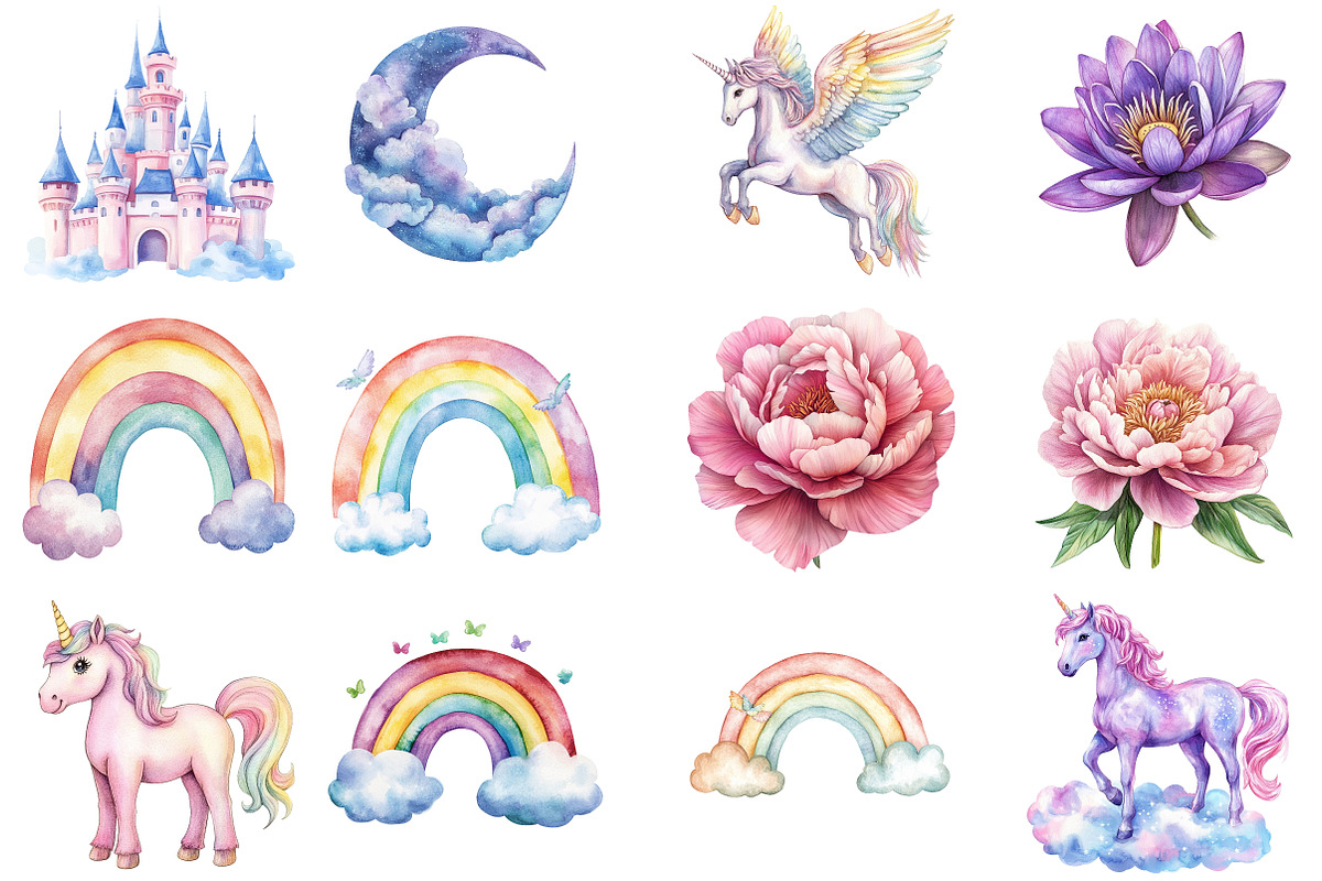 Magical Kingdom Pastel Cute Unicorn, an Illustration by CitraGraphics (Photo 5 of 5)