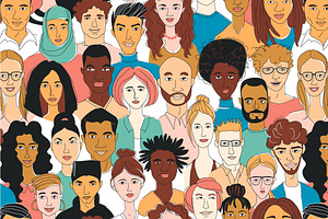 Young Adults' Diverse Faces Pattern